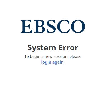 Login Error in Ebsco
